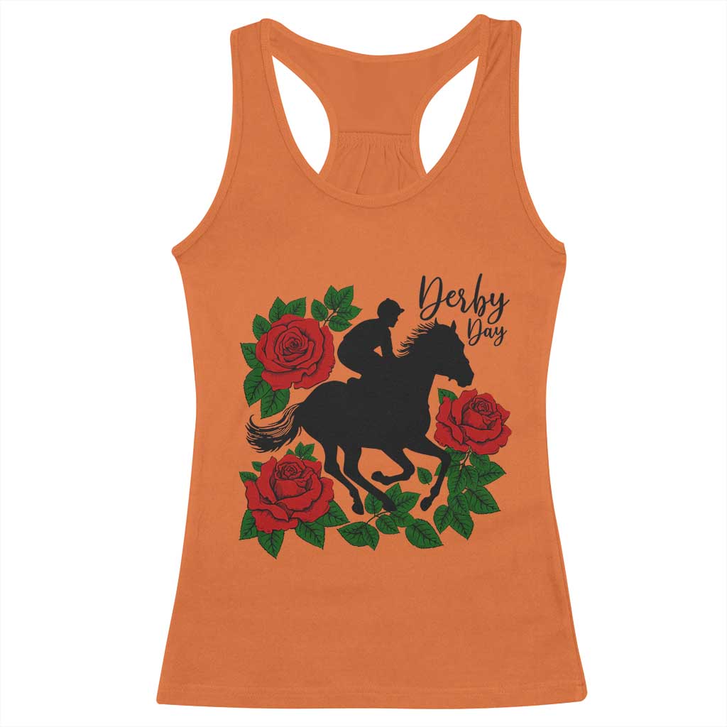 Vintage Jockey and Roses Horse Racing Graphic Racerback Tank Top Classic Derby Day Fan