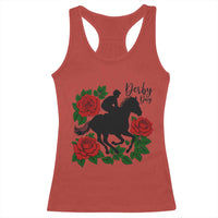Vintage Jockey and Roses Horse Racing Graphic Racerback Tank Top Classic Derby Day Fan