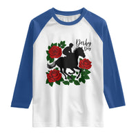 Vintage Jockey and Roses Horse Racing Graphic Raglan Shirt Classic Derby Day Fan