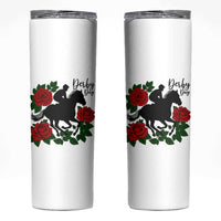 Vintage Jockey and Roses Horse Racing Graphic Skinny Tumbler Classic Derby Day Fan