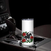 Vintage Jockey and Roses Horse Racing Graphic Skinny Tumbler Classic Derby Day Fan