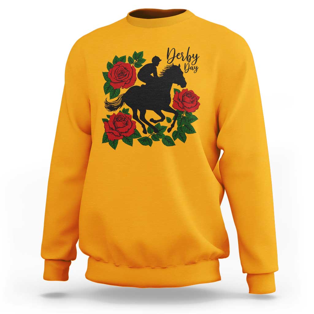 Vintage Jockey and Roses Horse Racing Graphic Sweatshirt Classic Derby Day Fan