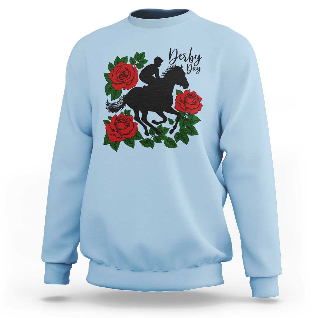 Vintage Jockey and Roses Horse Racing Graphic Sweatshirt Classic Derby Day Fan