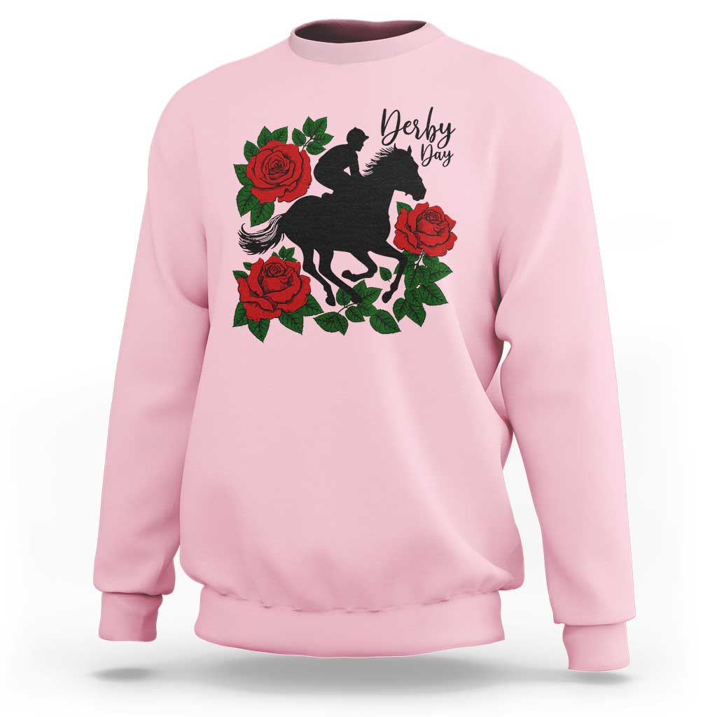 Vintage Jockey and Roses Horse Racing Graphic Sweatshirt Classic Derby Day Fan