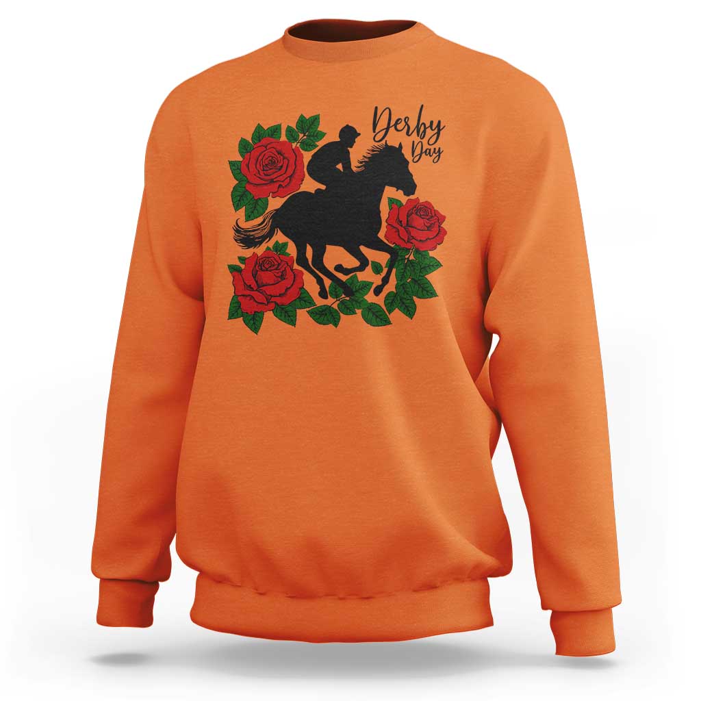 Vintage Jockey and Roses Horse Racing Graphic Sweatshirt Classic Derby Day Fan