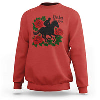 Vintage Jockey and Roses Horse Racing Graphic Sweatshirt Classic Derby Day Fan