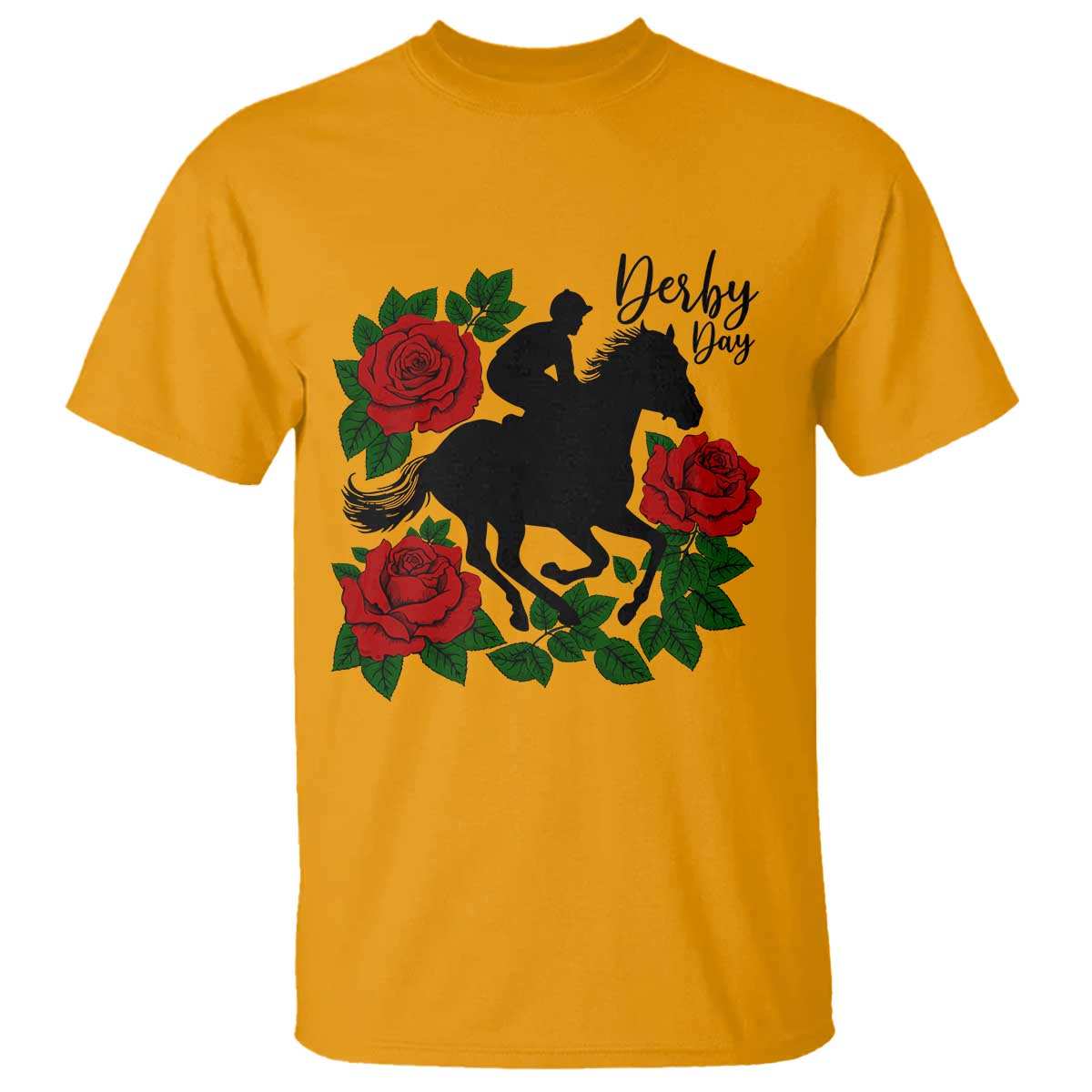 Vintage Jockey and Roses Horse Racing Graphic T Shirt Classic Derby Day Fan