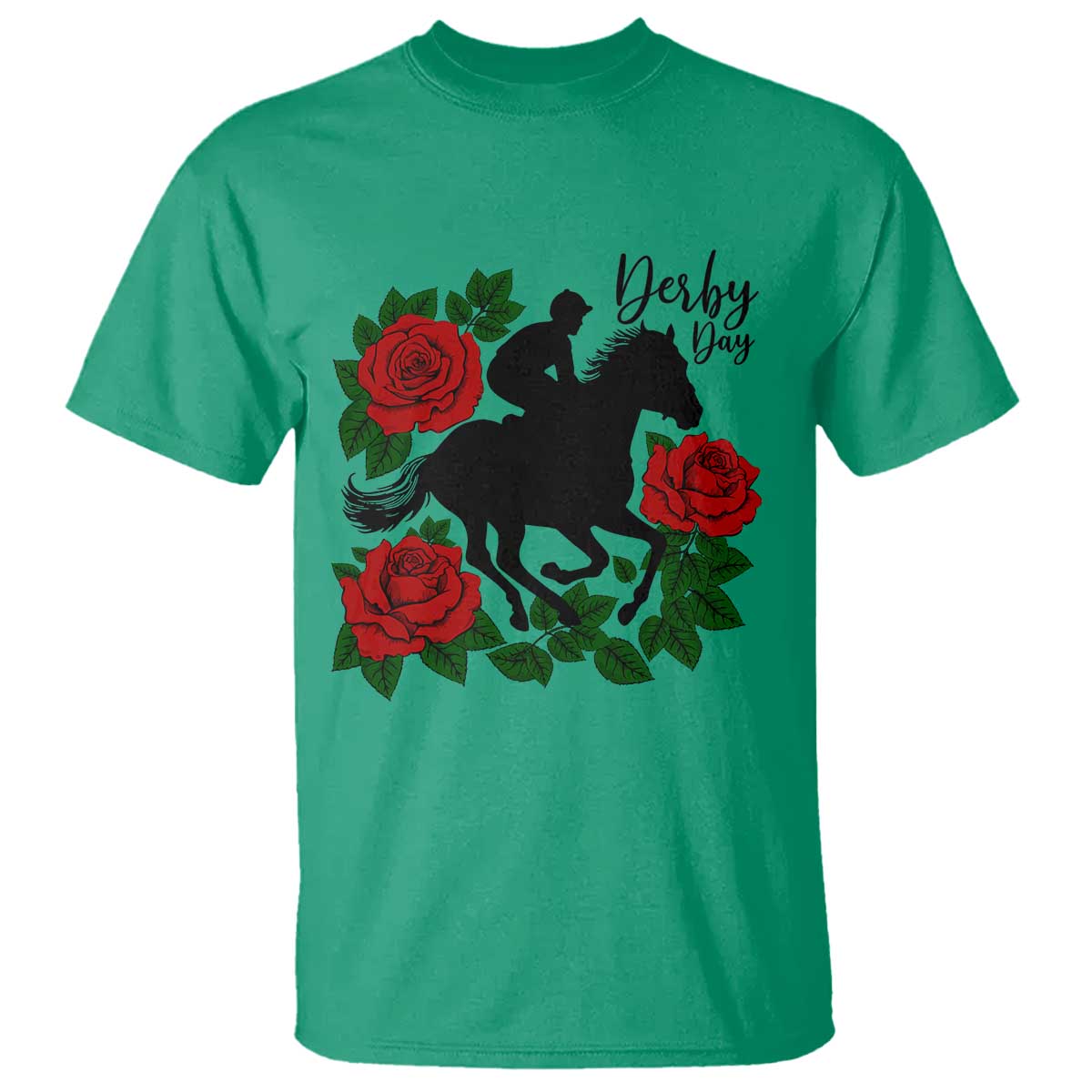 Vintage Jockey and Roses Horse Racing Graphic T Shirt Classic Derby Day Fan