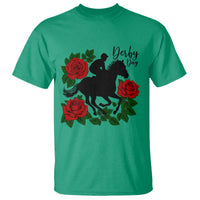 Vintage Jockey and Roses Horse Racing Graphic T Shirt Classic Derby Day Fan