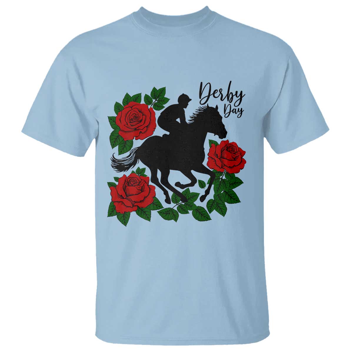 Vintage Jockey and Roses Horse Racing Graphic T Shirt Classic Derby Day Fan
