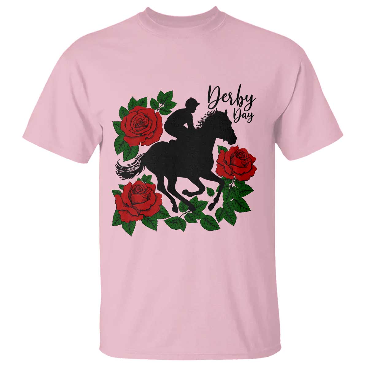 Vintage Jockey and Roses Horse Racing Graphic T Shirt Classic Derby Day Fan
