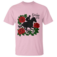 Vintage Jockey and Roses Horse Racing Graphic T Shirt Classic Derby Day Fan