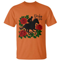 Vintage Jockey and Roses Horse Racing Graphic T Shirt Classic Derby Day Fan