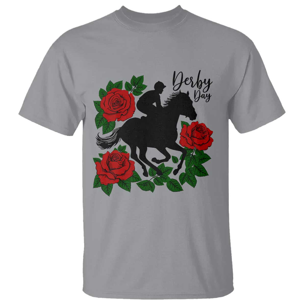 Vintage Jockey and Roses Horse Racing Graphic T Shirt Classic Derby Day Fan