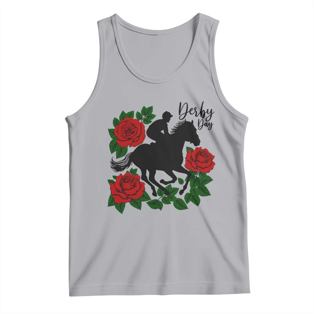 Vintage Jockey and Roses Horse Racing Graphic Tank Top Classic Derby Day Fan