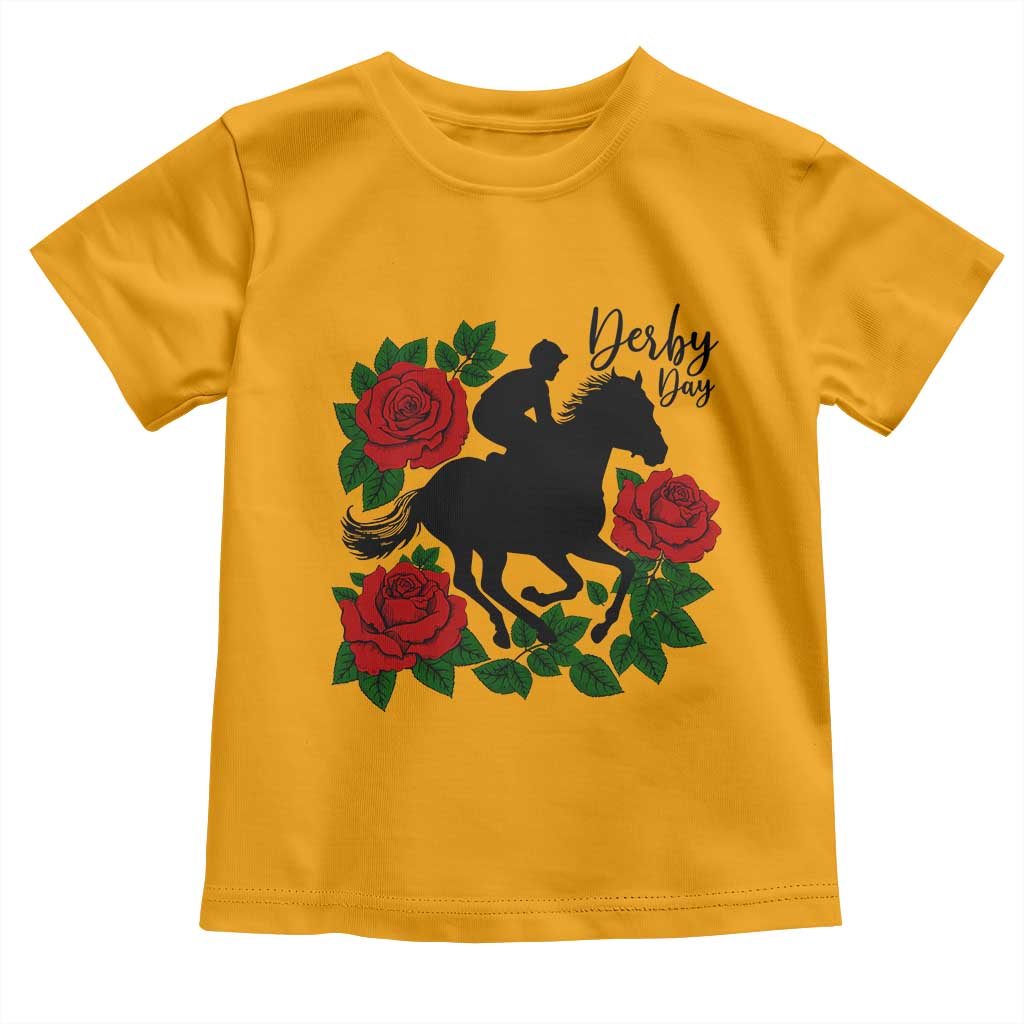 Vintage Jockey and Roses Horse Racing Graphic Toddler T Shirt Classic Derby Day Fan