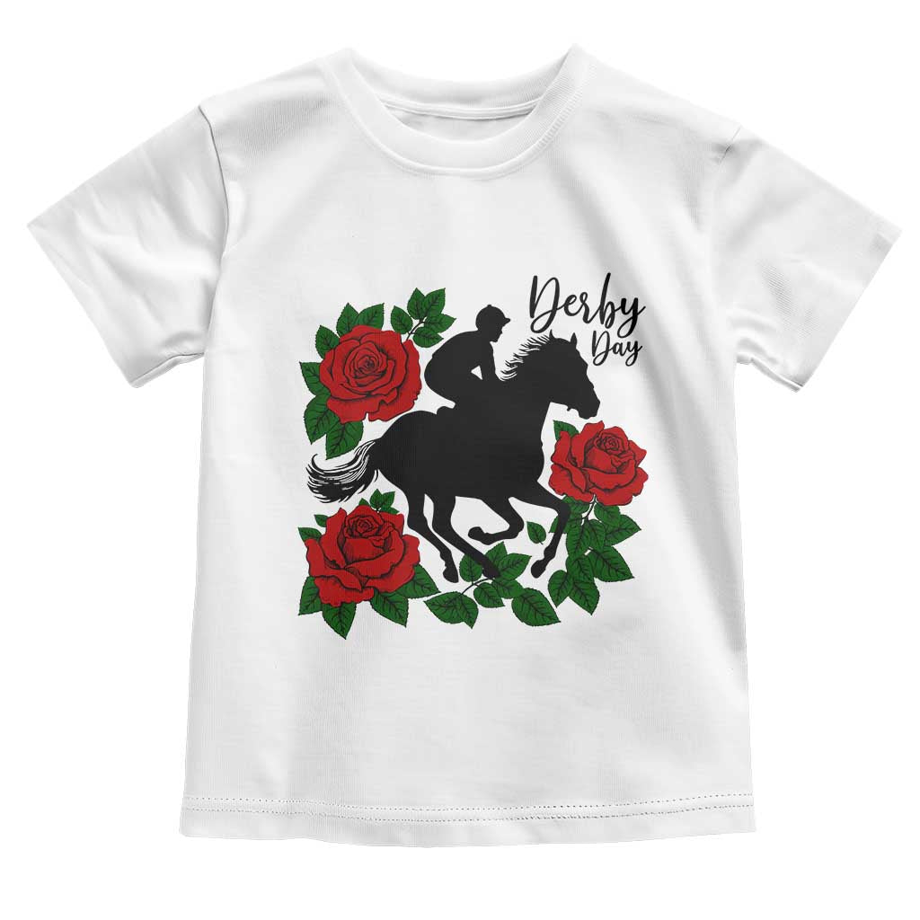 Vintage Jockey and Roses Horse Racing Graphic Toddler T Shirt Classic Derby Day Fan