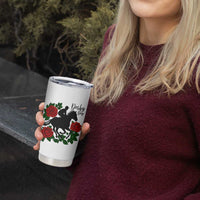 Vintage Jockey and Roses Horse Racing Graphic Tumbler Cup Classic Derby Day Fan