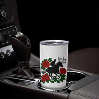 Vintage Jockey and Roses Horse Racing Graphic Tumbler Cup Classic Derby Day Fan