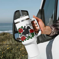 Vintage Jockey and Roses Horse Racing Graphic Tumbler With Handle Classic Derby Day Fan