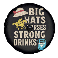 Big Hats Fast Horses Strong Drinks Retro Spare Tire Cover Southern Derby Day Watch Party Graphic