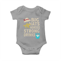 Big Hats Fast Horses Strong Drinks Retro Baby Onesie Southern Derby Day Watch Party Graphic