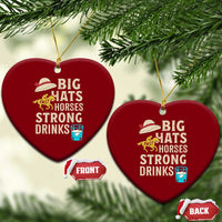 Big Hats Fast Horses Strong Drinks Retro Ceramic Ornament Southern Derby Day Watch Party Graphic
