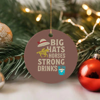 Big Hats Fast Horses Strong Drinks Retro Ceramic Ornament Southern Derby Day Watch Party Graphic