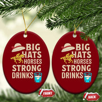 Big Hats Fast Horses Strong Drinks Retro Ceramic Ornament Southern Derby Day Watch Party Graphic