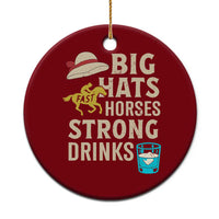 Big Hats Fast Horses Strong Drinks Retro Ceramic Ornament Southern Derby Day Watch Party Graphic