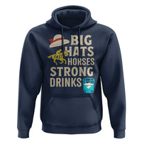 Big Hats Fast Horses Strong Drinks Retro Hoodie Southern Derby Day Watch Party Graphic