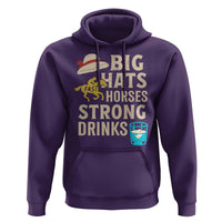 Big Hats Fast Horses Strong Drinks Retro Hoodie Southern Derby Day Watch Party Graphic