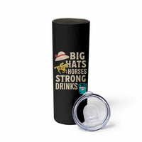 Big Hats Fast Horses Strong Drinks Retro Skinny Tumbler Southern Derby Day Watch Party Graphic