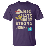 Big Hats Fast Horses Strong Drinks Retro T Shirt Southern Derby Day Watch Party Graphic