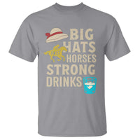 Big Hats Fast Horses Strong Drinks Retro T Shirt Southern Derby Day Watch Party Graphic
