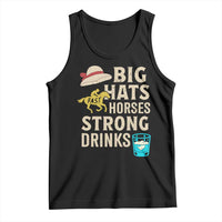Big Hats Fast Horses Strong Drinks Retro Tank Top Southern Derby Day Watch Party Graphic