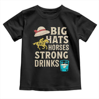 Big Hats Fast Horses Strong Drinks Retro Toddler T Shirt Southern Derby Day Watch Party Graphic