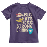 Big Hats Fast Horses Strong Drinks Retro Toddler T Shirt Southern Derby Day Watch Party Graphic