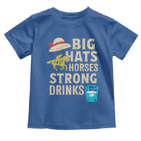 Big Hats Fast Horses Strong Drinks Retro Toddler T Shirt Southern Derby Day Watch Party Graphic