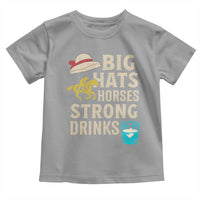 Big Hats Fast Horses Strong Drinks Retro Toddler T Shirt Southern Derby Day Watch Party Graphic