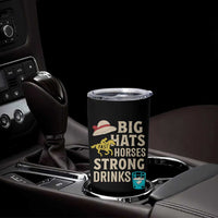 Big Hats Fast Horses Strong Drinks Retro Tumbler Cup Southern Derby Day Watch Party Graphic