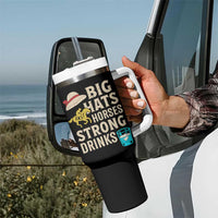 Big Hats Fast Horses Strong Drinks Retro Tumbler With Handle Southern Derby Day Watch Party Graphic