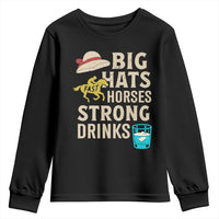 Big Hats Fast Horses Strong Drinks Retro Youth Sweatshirt Southern Derby Day Watch Party Graphic