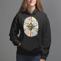 Vintage Bee Daisy Flowers Retro Groovy Hoodie - Wonder Print Shop