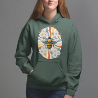 Vintage Bee Daisy Flowers Retro Groovy Hoodie - Wonder Print Shop