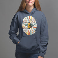 Vintage Bee Daisy Flowers Retro Groovy Hoodie - Wonder Print Shop