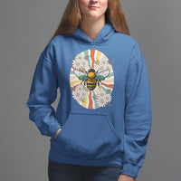 Vintage Bee Daisy Flowers Retro Groovy Hoodie - Wonder Print Shop