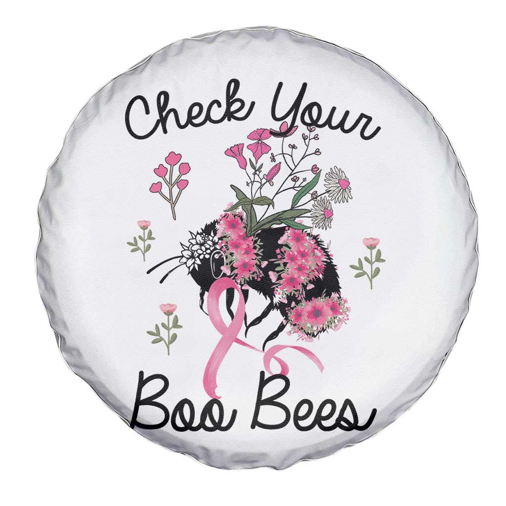 Breast Cancer Awareness Spare Tire Cover Check Your Boo Bees Pink Ribbon Support Squad