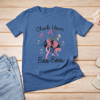 Breast Cancer Awareness T Shirt Check Your Boo Bees Pink Ribbon Support Squad - Wonder Print Shop