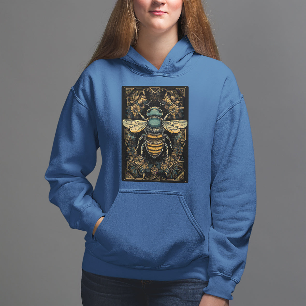 Dark Academia Spiritual Bumble Bee Tarot Card Hoodie - Wonder Print Shop